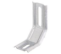 Alberts 341343 Ángulo de ajuste, dos veces ángulo de 45°, estampado, con agujero ranurado, sendzimir galvanizado, 35 x 30 x 50 mm