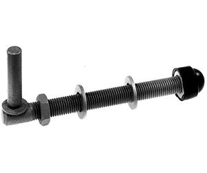 Alberts 410636 Abrazadera | un par, para atornillar, ajustable | galvanizada en caliente | encaje Ø13 mm | longitud 160 mm | rosca M12