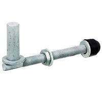 Alberts 410674 Gozne, Un par, para atornillar, ajustable, Galvanizado en caliente, Ø del entre eje 16 mm, Longitud 140 mm, Roscado M12