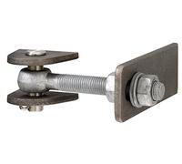 Alberts 411060 Pernio de pórtico, para una Apertura da máxima 180°, Modelo Corto, Tornillos y Tuercas galvanizados en Caliente, Perno y Pasador de Acero Inoxidable, Roscado M16