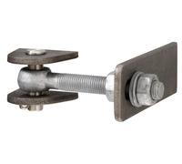 Alberts 417833 Pernio de pórtico, para una Apertura da máxima 180°, Modelo Corto, Tornillos y Tuercas galvanizados en Caliente, Perno y Pasador de Acero Inoxidable, Roscado M24