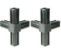 Alberts 426460 Racor para tubos XD, Pieza en forma de T con una salida suplementaria en ángulo recto, Plástico, negro, 30 x 30 x 2,0 mm, Juego de 10 (Paquete de 2)