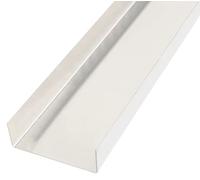 Alberts 462871 Chapa lisa | canteada, forma de U | aluminio, natural | 2000 x 20 x 58 x 20 mm