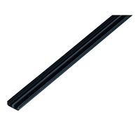 Alberts 485177 Perfil inferior de corredera, Plástico, negro, 1000 x 16 x 6 mm