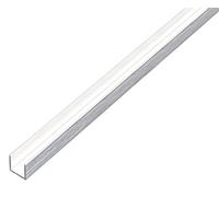 Alberts 488963 Perfil en U Autoadhesivo Aluminio, diseño de acero inoxidable, claro 1000 x 10 x 15 mm