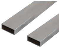 Alberts 497866 Tubo rectangular de aluminio, natural, 1000 x 50 x 20 mm, juego de 2 unidades