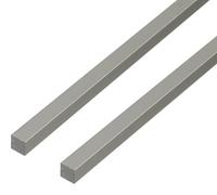 Alberts 497996 - Barra cuadrada (aluminio, anodizada, 1000 x 16 x 16 mm, 2 unidades), color plateado