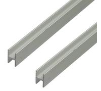Alberts 499198 - Perfil en H, especial para aglomerado de 19 mm de grosor, aluminio anodizado plateado, 1000 x 22 x 30 mm, juego de 2 unidades