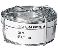 Alberts 530044 Bobina de alambre, Galvanizada, Ø del alambre 1,1 mm, Longitud 50 m