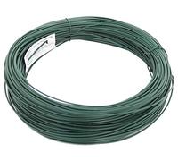 Alberts 530167 Alambre de atar, Galvanizado, con recubrimiento plástico verde, Longitud 100 m, Ø del alambre 2 mm