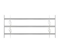 Alberts 563639 Reja de ventana Secorino Style, Extensible para ventanas exteriores, Reja antirrobo, Galvanizada en azul, 450 x 1000-1500 mm