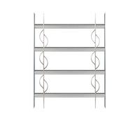 Alberts 563646 Reja de ventana Secorino Style, Extensible para ventanas exteriores, Reja antirrobo, Galvanizada en azul, 600 x 500-650 mm