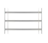 Alberts 563707 Reja de ventana Secorino Basic, Extensible para ventanas exteriores, Reja antirrobo, Galvanizada en azul, 450 x 700-1050 mm
