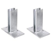 Alberts 663667 Soporte para postes de valla para vallas de doble varilla | para atornillar | galvanizado en caliente | placa 150 x 80 mm | para postes de 60 x 40 mm | Juego de 2