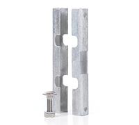 Alberts 673239 Conector de malla | para esteras de malla de doble barra | galvanizado en caliente | 140 x 18 x 15,5 mm