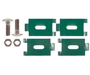 Alberts 673284 Conector de esquina, para esteras de malla, revestido de plástico verde RAL 6005, M8 x 30 mm, juego de 2