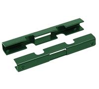 Alberts 673338 Conector de malla, para esteras de malla de doble barra, plastificado verde RAL 6005, 140 x 18 x 15,5 mm