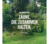 Alberts 678029 Poste de valla con placa y correa de sujeción | galvanizado en caliente, revestido de plástico antracita (RAL 7016) | longitud 1300 mm | 60 x 40 mm