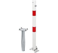 Alberts 781057 Poste de bloqueo Klappy-Bo | Disponible en distintos modelos | Para empotrar en hormigón, abatible | Blanco | Ø del poste 60 mm | Altura sobre el suelo 100 cm