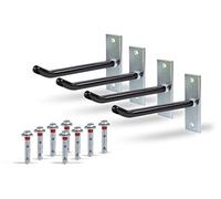 Alberts 801960 Surtido de soportes de llantas, Soporte mural para llantas de automóviles, Soporte para ruedas recubierto con un tubo de PVC, Galvanizado, Gancho para llantas de 20 cm de longitud