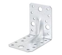 Alberts 820077 Conector angular de alta resistencia, galvanizado sendzimir, 90 x 90 x 65 mm, Juego de 25
