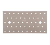 Alberts 821722 DURAVIS® Pletina perforada de ensamblaje, Con doble recubrimiento beige perla RAL 1035, Tamaño 200 x 100 x 2 mm, Juego de 25