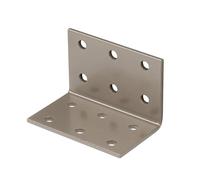 Alberts 821739 DURAVIS® Escuadra de ángulo perforada, Con doble recubrimiento beige perla RAL 1035, Tamaño 40 x 40 x 60 mm, Juego de 50