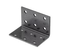 Alberts 823009 DURAVIS® Pletina de ángulo perforada, Con doble recubrimiento negro diamantado, Tamaño 40 x 40 x 60 mm, Juego de 50