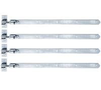 Alberts 823603 Pernio, Recto, extremidad redondeada, ajustable en 30 mm, Galvanizado en azul, 660 x 40 mm, Juego de 4