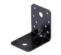 Alberts 824860 Équerre renforcée avec nervure - galvanisée - noire - plastifiée - 70 x 70 x 55 mm, Juego de 50