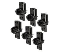 Alberts 835910 Gozne para atornillar, Ajustable en 20 mm, Galvanizado en negro, Ø del entre eje 16 mm, Pletina 105 x 45 mm, Juego de 6