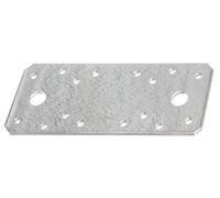 Alberts 836399 Conector plano, galvanizado sendzimir, 133 x 55 x 2,5 mm, Juego de 50