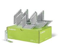 Alberts 837815 Escuadra de silla, Con extremidades redondas, Galvanizada en azul, 60 x 60 x 19 mm, Juego de 40