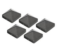Alberts 839918 Capuchón para postes de madera, Modelo alto, Fundición de aluminio, antracita metálica, 70 x 70 mm, Juego de 5