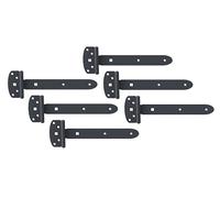 Alberts 840716 Suspensión transversal, Ovado, con pasador remachado, revestido de plástico gris grafito, bisagra 391 x 58,7 mm, bisagra 103 x 40 mm, Juego de 6