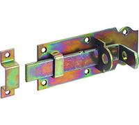 Alberts 840921 Cerradura recta con mango plano y lazo fijado, galvanizado, pasivado de capa gruesa, placa de 140 x 52 mm, juego de 10 unidades