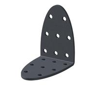 Alberts 841072 Ángulo de chapa perforada, Ovado, revestido de plástico gris grafito, 60 x 60 x 40 mm, Juego de 12