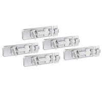 Alberts 841591 Cerrojo porta-candados de seguridad, Con maneta plana y cerradero fijado, Galvanizado, pasivado con capa gruesa, Pletina 140 x 55 mm, Juego de 5