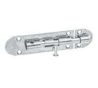 Alberts 841720 Pestillo, Con manilla botón sin muelle, Galvanizado, pasivado con capa gruesa, Pletina 100 x 30 mm, Ø del perno 8 mm, Juego de 12
