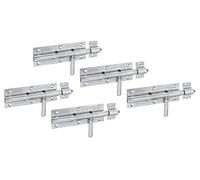 Alberts 842307 Pestillo de perno | con mango redondo y lazo fijo | galvanizado | pasivado de capa gruesa | placa 160 x 60 mm | perno de 16 mm | longitud total 210 mm