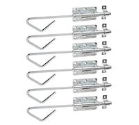 Alberts 842604 Cerradura de perno | con lazo fijo | galvanizado | pasivado de capa gruesa | placa 100 x 60 mm | pernos 16 x 320 mm | juego de 6