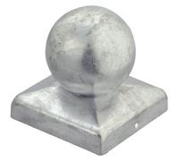 Alberts 843052 Tapa de poste para postes de madera | con cabeza esférica | galvanizada en caliente | 70 x 70 mm | Juego de 6