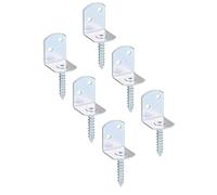 Alberts 843731 Escuadra roscada para celosía en forma de L, En distintos modelos, Galvanizado, pasivado con capa gruesa, Altura total 83 mm, Juego de 6