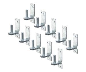 Alberts 844578 Clavijas sobre placa, gancho DII, galvanizado en caliente, 13 mm, placa de 100 x 35 mm, juego de 10 unidades