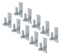 Alberts 844592 Clavijas sobre placa, gancho DII, galvanizado en caliente, 16 mm, placa 113 x 40 mm, juego de 10 unidades