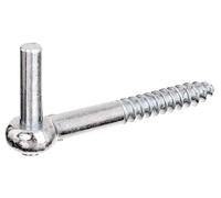 Alberts 844752 Gozne para atornillar, En forma de J, con roscado cortado, Galvanizado, pasivado con capa gruesa, Ø del entre eje 10 mm, Longitud 120 mm, Juego de 10