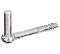 Alberts 844769 Gozne para atornillar, En forma de J, con roscado cortado, Galvanizado, pasivado con capa gruesa, Ø del entre eje 13 mm, Longitud 115 mm, Juego de 10