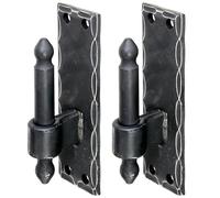 Alberts 846091 Abrazadera sobre placa, forma de hierro forjado con gancho DI o DII, revestido de plástico negro, encaje posterior Ø16 mm, placa 150 x 45 mm, Juego de 2