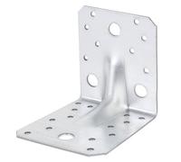 Alberts 846626 Escuadra reforzada con nervio, Galvanizado Sendzimir, 105 x 105 x 90 mm, Juego de 24