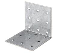 Alberts 846640 Pletina de ángulo perforada, Galvanizado Sendzimir, 60 x 60 x 60 mm, Juego de 60